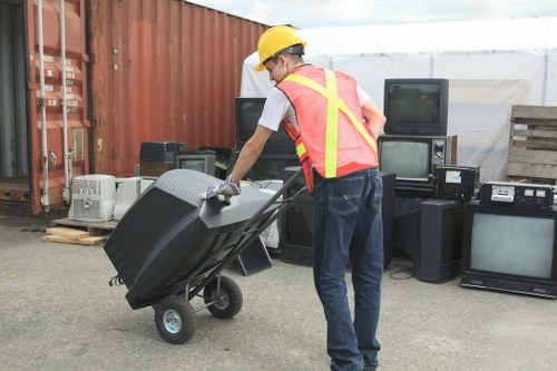 Professional waste management team at work